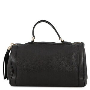 GUCCI Black Leather Boston Bag
